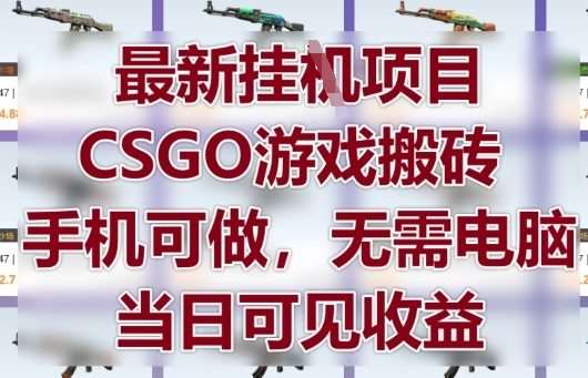 最新挂G项目,CSGO游戏搬砖,手机可做,无需电脑,当日见收益【揭秘】网赚项目-副业赚钱-互联网创业-资源整合南风学院