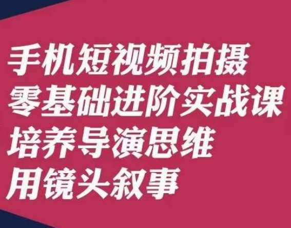 手机短视频拍摄零基础进阶实战课，培养导演思维用镜头叙事唐先生网赚项目-副业赚钱-互联网创业-资源整合南风学院