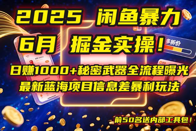 （14964期）2025闲鱼暴力掘金实操！日赚1000+秘密武器全流程曝光，最新蓝海项目信…网赚项目-副业赚钱-互联网创业-资源整合南风学院