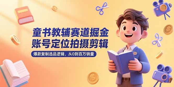 （15326期）童书教辅赛道掘金，账号定位拍摄剪辑，爆款复制选品逻辑，从0到百万销量网赚项目-副业赚钱-互联网创业-资源整合南风学院
