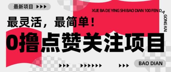 【0撸】最新点赞关注小项目，1毛起赚，1块起提网赚项目-副业赚钱-互联网创业-资源整合南风学院