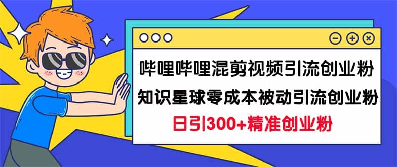 哔哩哔哩混剪视频引流创业粉日引300+知识星球零成本被动引流创业粉一天300+网赚项目-副业赚钱-互联网创业-资源整合南风学院