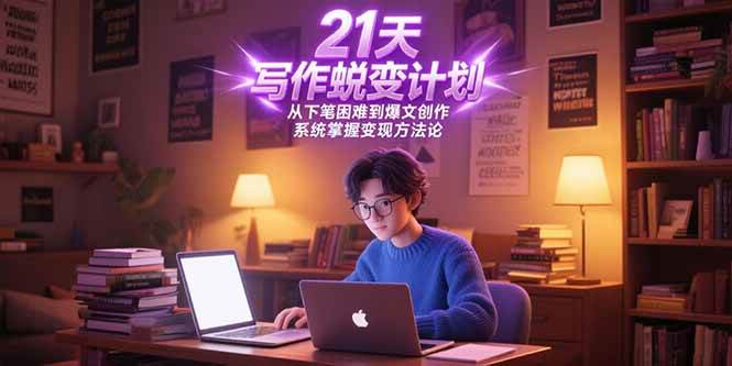 （15204期）21天写作蜕变计划，从下笔困难到爆文创作，系统掌握变现方法论网赚项目-副业赚钱-互联网创业-资源整合南风学院