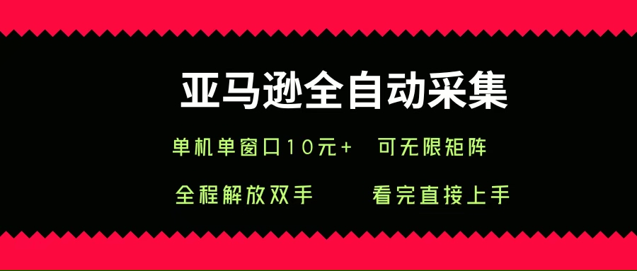 （15704期）亚马逊全自动采集，单机单窗口一天10+，可无限矩阵去做网赚项目-副业赚钱-互联网创业-资源整合南风学院