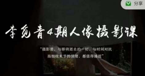 李觅青4期人像摄影线上课，审美/前期策划/拍摄/人像精修/调色网赚项目-副业赚钱-互联网创业-资源整合南风学院