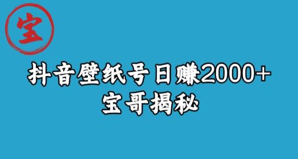 宝哥抖音壁纸号日赚2000+，不需要真人露脸就能操作【揭秘】网赚项目-副业赚钱-互联网创业-资源整合南风学院