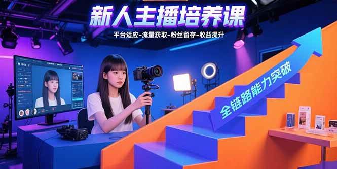 （15701期）新人主播培养课：平台适应-流量获取-粉丝留存-收益提升 全链路能力突破网赚项目-副业赚钱-互联网创业-资源整合南风学院