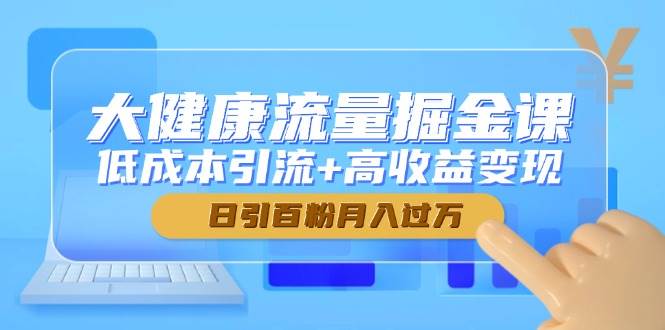 （14811期）大健康流量掘金课，低成本引流+高收益变现，日引百粉月入过万网赚项目-副业赚钱-互联网创业-资源整合南风学院