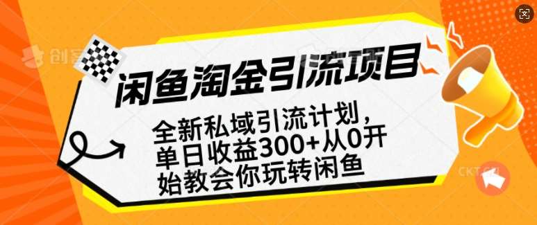 闲鱼淘金私域引流计划，从0开始玩转闲鱼，副业也可以挣到全职的工资网赚项目-副业赚钱-互联网创业-资源整合南风学院