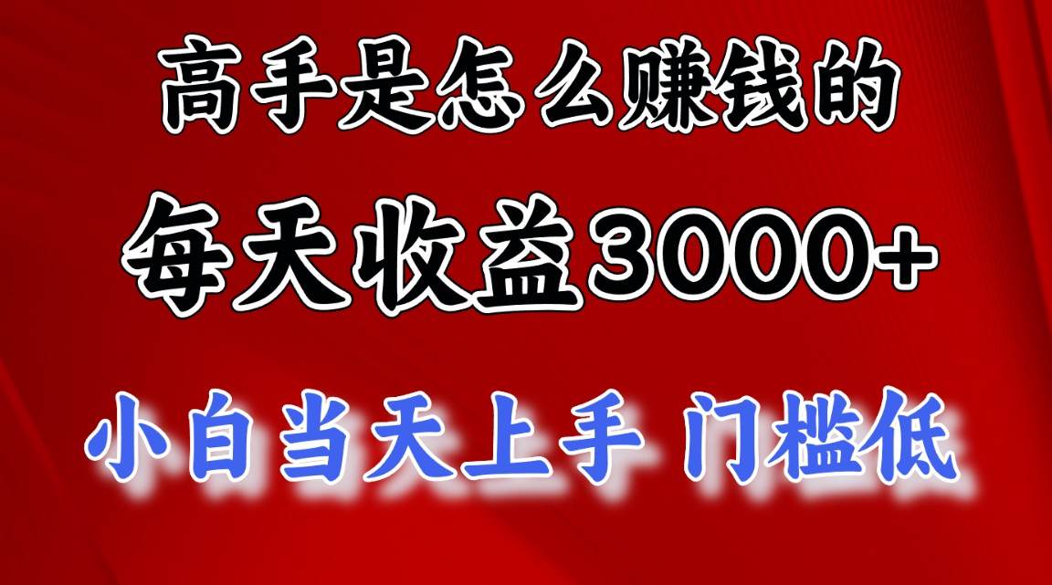 （10436期）高手是怎么赚钱的，一天收益3000+ 这是穷人逆风翻盘的一个项目，非常稳…网赚项目-副业赚钱-互联网创业-资源整合南风学院