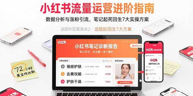 （15827期）小红书流量运营进阶指南，数据分析与涨粉引流，笔记起死回生7大实操方案网赚项目-副业赚钱-互联网创业-资源整合南风学院
