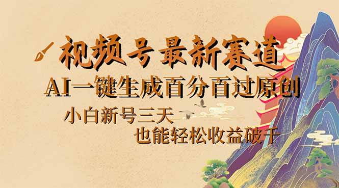 （14363期）视频号最新爆火赛道，AI一键生成百分百过原创，小白新号三天，也能轻松…网赚项目-副业赚钱-互联网创业-资源整合南风学院