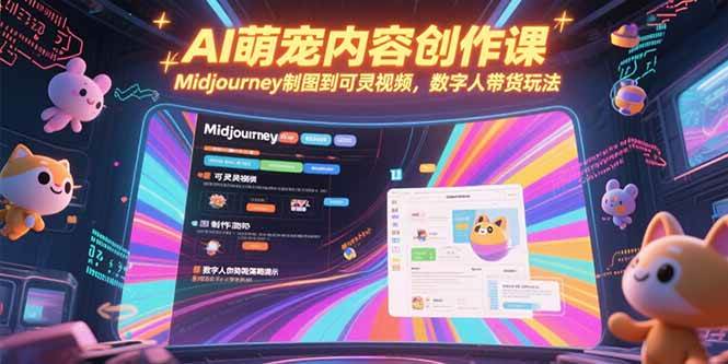 （15311期）AI萌宠内容创作课，Midjourney制图到可灵视频，数字人带货玩法网赚项目-副业赚钱-互联网创业-资源整合南风学院