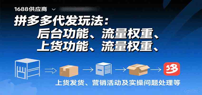 拼多多代发玩法：后台功能、流量权重、上货发货、营销活动及实操问题处理等网赚项目-副业赚钱-互联网创业-资源整合南风学院