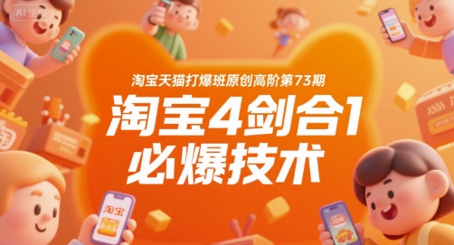 淘宝天猫打爆班原创高阶第73期，淘宝4剑合1必爆技术网赚项目-副业赚钱-互联网创业-资源整合南风学院