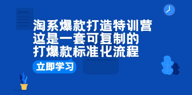 淘系爆款打造特训营：这是一套可复制的打爆款标准化流程网赚项目-副业赚钱-互联网创业-资源整合南风学院