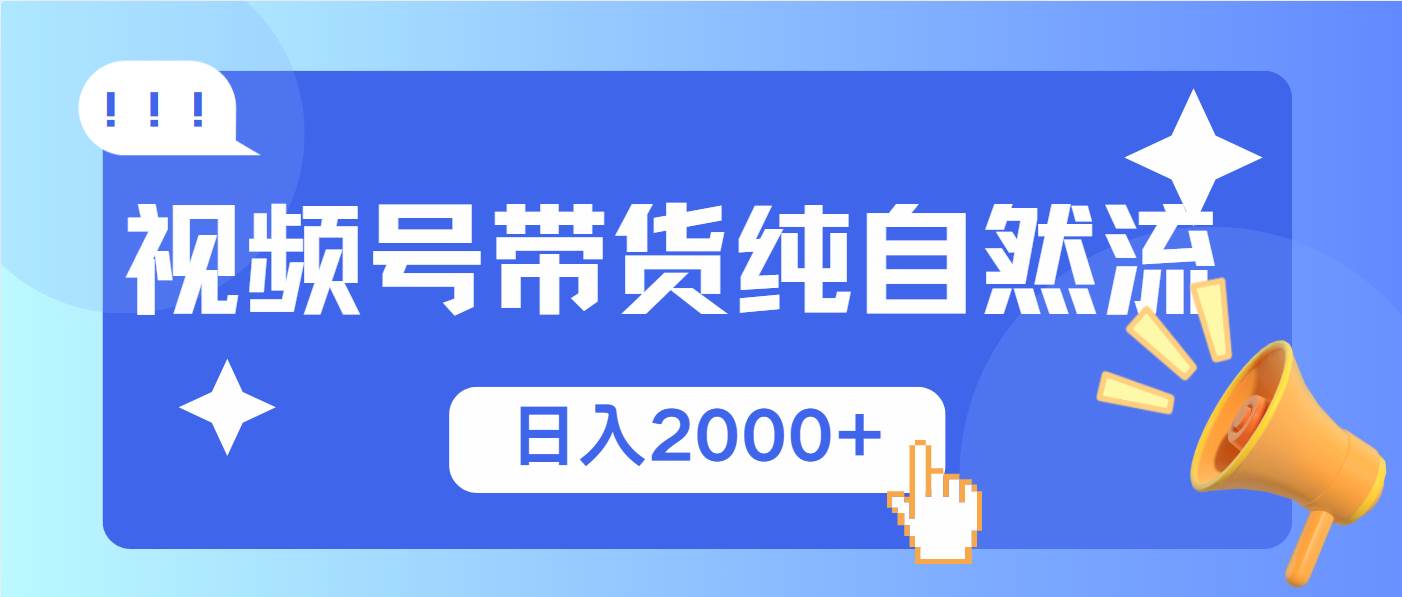 （13998期）视频号带货，纯自然流，起号简单，爆率高轻松日入2000+网赚项目-副业赚钱-互联网创业-资源整合南风学院