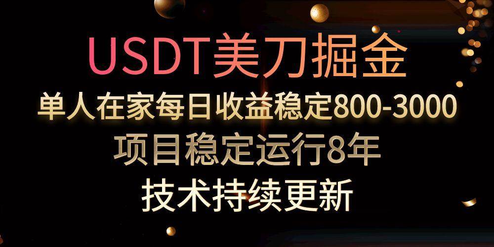 （15527期）USDT美刀掘金，单人每日收益800-3000，稳定运行8年网赚项目-副业赚钱-互联网创业-资源整合南风学院