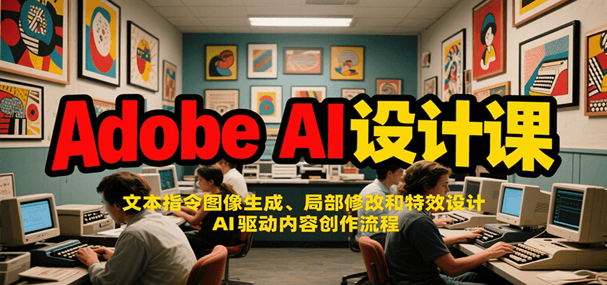 Adobe AI设计课：文本指令图像生成、局部修改和特效设计，AI驱动内容创作流程网赚项目-副业赚钱-互联网创业-资源整合南风学院