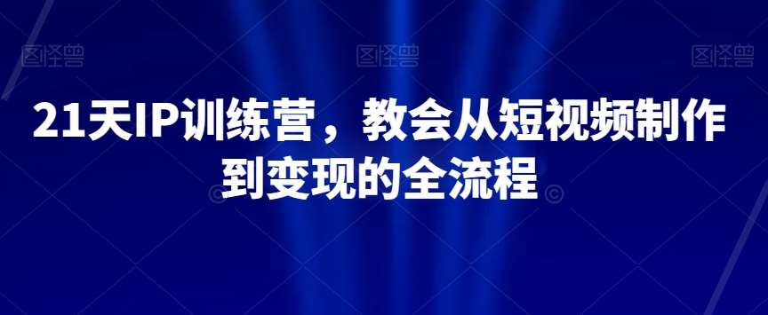 21天IP训练营，教会从短视频制作到变现的全流程网赚项目-副业赚钱-互联网创业-资源整合南风学院