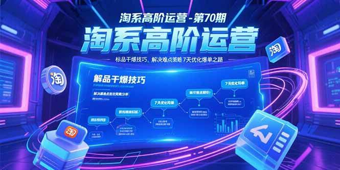 （15307期）淘系高阶运营-第70期，标品干爆技巧，解决难点策略，大佬操盘方法网赚项目-副业赚钱-互联网创业-资源整合南风学院