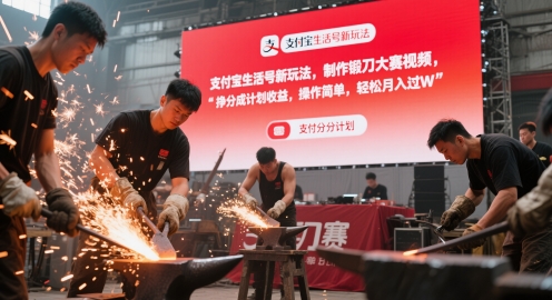 支付宝生活号新玩法，制作锻刀大赛视频，挣分成计划收益，操作简单，轻松月入过W网赚项目-副业赚钱-互联网创业-资源整合南风学院