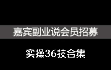 嘉宾副业说实操36技合集，价值1380元网赚项目-副业赚钱-互联网创业-资源整合南风学院
