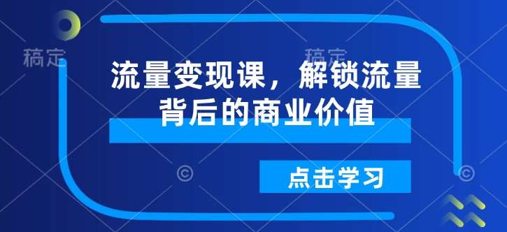 流量变现课，解锁流量背后的商业价值网赚项目-副业赚钱-互联网创业-资源整合南风学院
