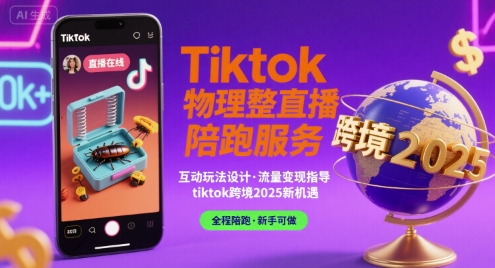 Tiktok物理整蛊直播陪跑服务-tiktok跨境2025网赚项目-副业赚钱-互联网创业-资源整合南风学院