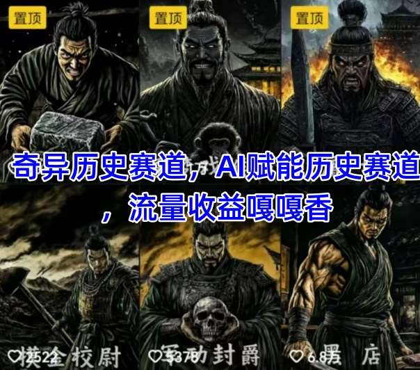 抖音奇异历史赛道，AI赋能历史赛道，流量收益嘎嘎香，狂撸伙伴计划网赚项目-副业赚钱-互联网创业-资源整合南风学院