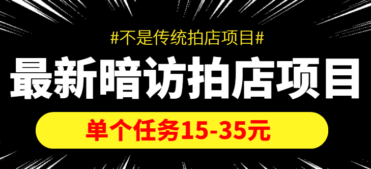 最新暗访拍店信息差项目，单个任务15-35元（不是传统拍店项目）网赚项目-副业赚钱-互联网创业-资源整合南风学院