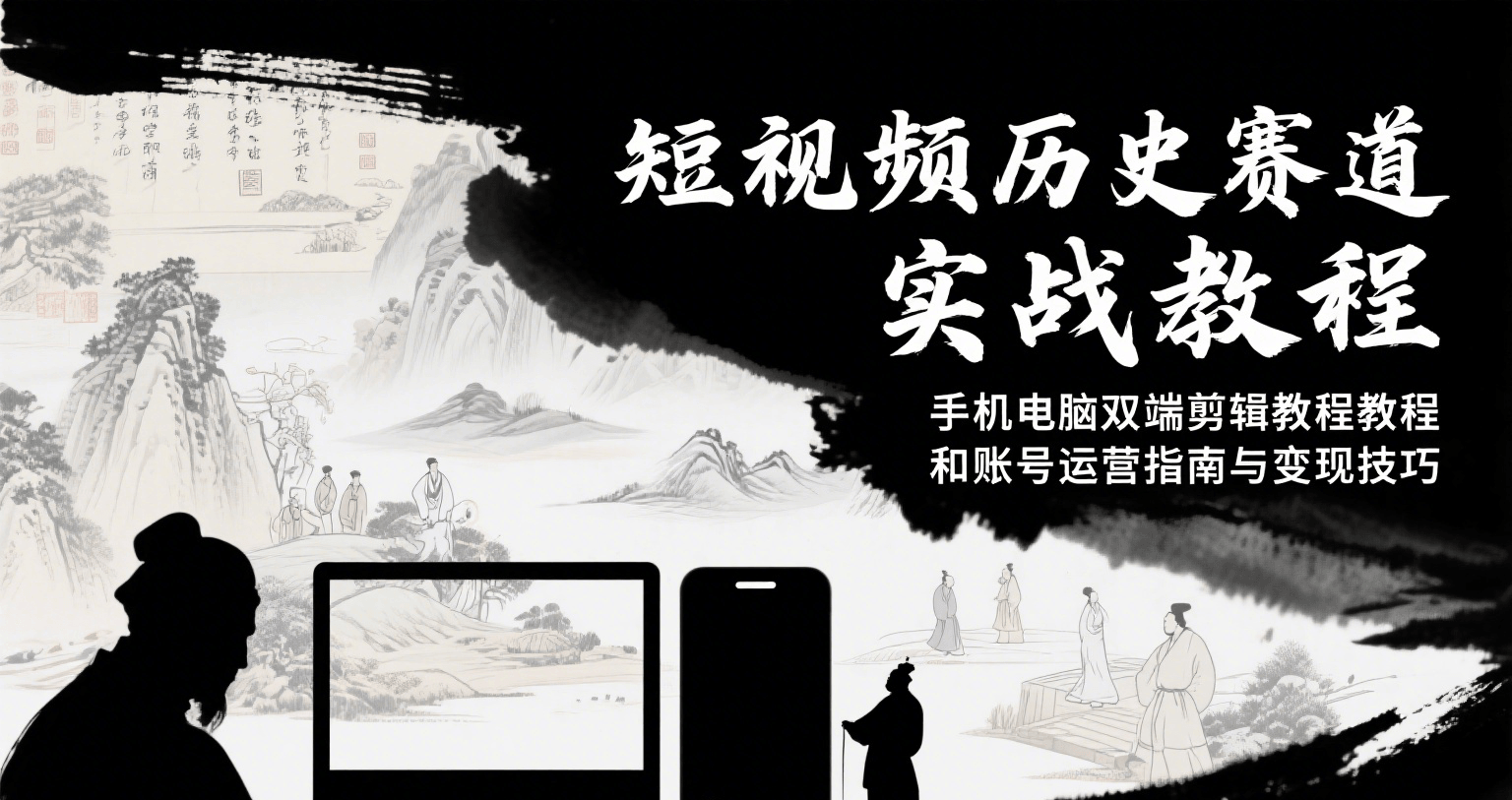 短视频历史赛道实战教程，手机电脑双端剪辑教程和账号运营指南与变现技巧网赚项目-副业赚钱-互联网创业-资源整合南风学院