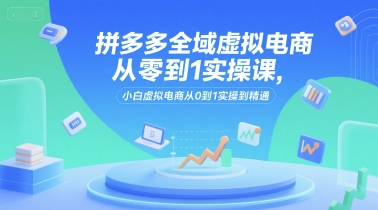 拼多多全域虚拟电商从零到1实操课，小白虚拟电商从0到1实操到精通网赚项目-副业赚钱-互联网创业-资源整合南风学院