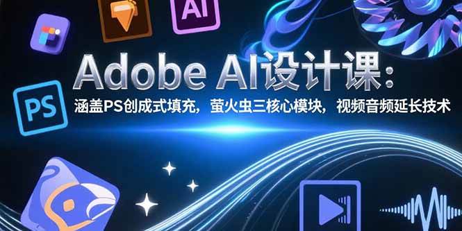 （15469期）Adobe AI设计课：涵盖PS创成式填充，萤火虫三核心模块，视频音频延长技术网赚项目-副业赚钱-互联网创业-资源整合南风学院
