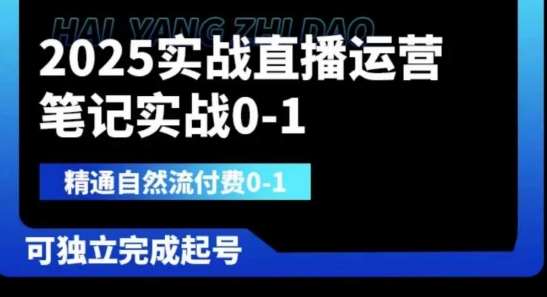 2025实战直播运营0-1，精通自然流付费0-1，可独立完成起号网赚项目-副业赚钱-互联网创业-资源整合南风学院