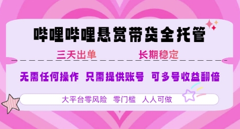 2025年B站风口带货项目 仅需提供账号 全程托管 轻松月入1w+网赚项目-副业赚钱-互联网创业-资源整合南风学院
