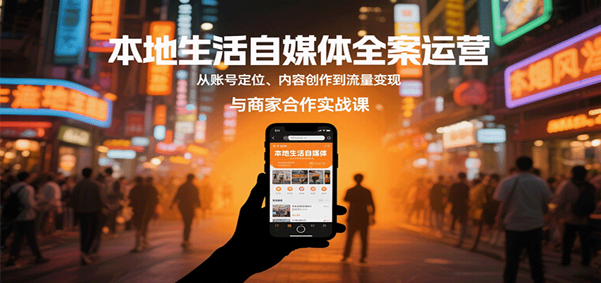 本地生活自媒体全案运营，从账号定位、内容创作到流量变现与商家合作实战课网赚项目-副业赚钱-互联网创业-资源整合南风学院