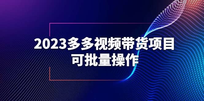 2023多多视频带货项目，可批量操作【保姆级教学】网赚项目-副业赚钱-互联网创业-资源整合南风学院