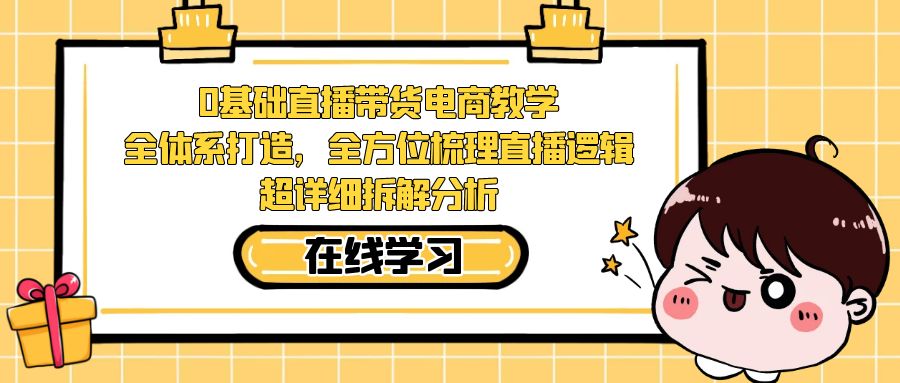 0基础直播带货电商教学：全体系打造，全方位梳理直播逻辑，超详细拆解分析网赚项目-副业赚钱-互联网创业-资源整合南风学院