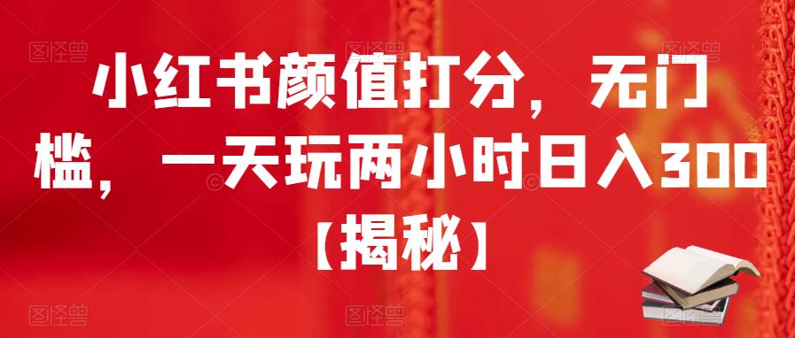 小红书颜值打分，无门槛，一天玩两小时日入300+【揭秘】网赚项目-副业赚钱-互联网创业-资源整合南风学院