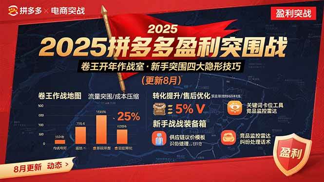 （15687期）2025拼多多盈利突围战：卷王开年作战室，新手突围四大隐形技巧(更新8月)网赚项目-副业赚钱-互联网创业-资源整合南风学院