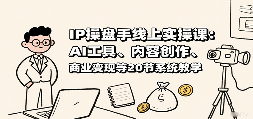 IP操盘手线上实操课：AI工具、内容创作、商业变现等20节系统教学网赚项目-副业赚钱-互联网创业-资源整合南风学院