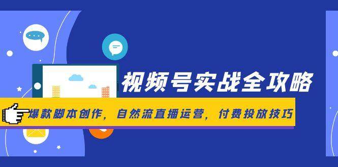 （14925期）视频号实战全攻略，爆款脚本创作，自然流直播运营，付费投放技巧网赚项目-副业赚钱-互联网创业-资源整合南风学院