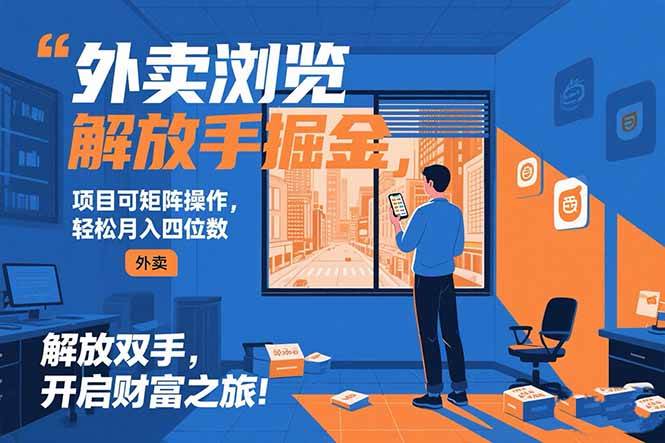(15440期)外卖浏览掘金项目 可矩阵操作 轻松日入500+网赚项目-副业赚钱-互联网创业-资源整合南风学院