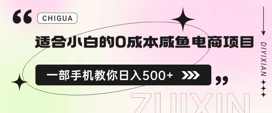 适合小白的0成本闲鱼电商项目，一部手机，教你如何日入500+的保姆级教程【揭秘】网赚项目-副业赚钱-互联网创业-资源整合南风学院