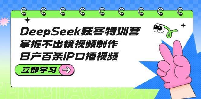 DeepSeek获客特训营:掌握不出镜视频制作,日产百条IP口播视频网赚项目-副业赚钱-互联网创业-资源整合南风学院