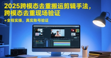 2025跨模态去重搬运剪辑手法，跨模态去重现场验证 +全程实操，真实账号验证网赚项目-副业赚钱-互联网创业-资源整合南风学院