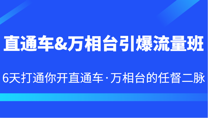 直通车amp;万相台引爆流量班 6天打通你开直通车·万相台的任督二脉 直通车amp;万相台引爆流量班 6天打通你开直通车·万相台的任督二脉