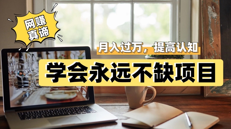 网赚真谛,学会就可以永远不缺项目,轻松月入过万,提高小白认知!网赚项目-副业赚钱-互联网创业-资源整合南风学院