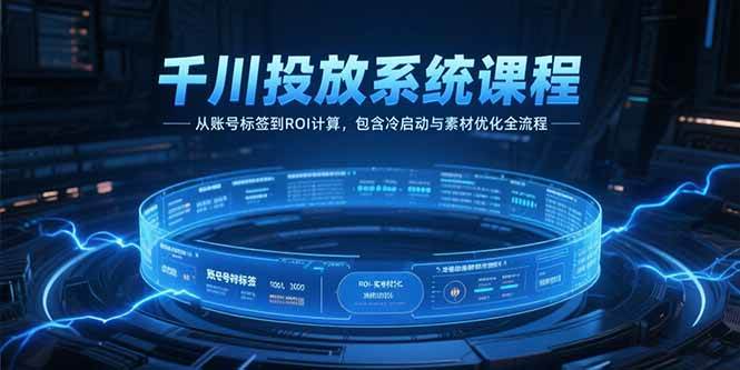 （15263期）千川投放系统课程，从账号标签到ROI计算，包含冷启动与素材优化全流程网赚项目-副业赚钱-互联网创业-资源整合南风学院